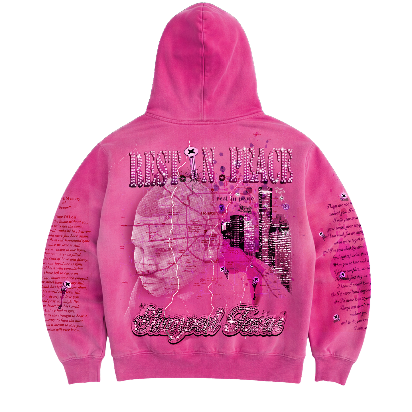 PINK AIR BRUSHED DJ SCREW HOODIE