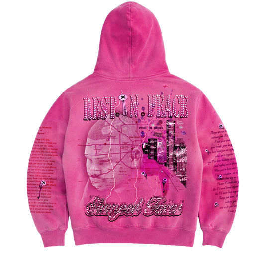 PINK AIR BRUSHED DJ SCREW HOODIE