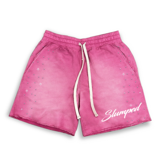 PINK RHINESTONE SHORTS